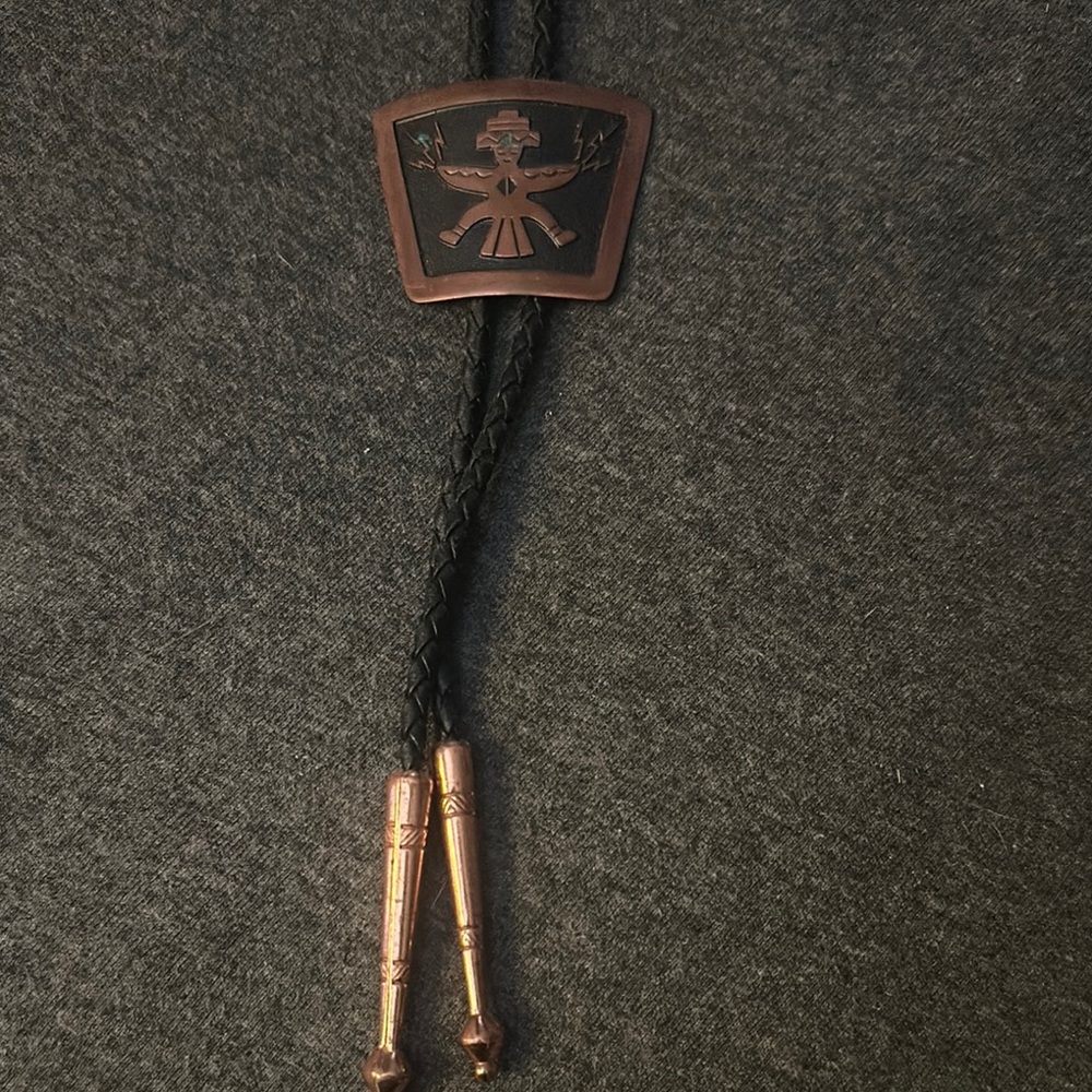 Vintage Western/Native American copper bolo tie